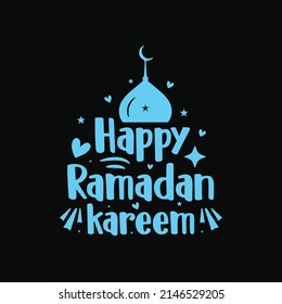 Happy ramadan karim typography islamic vector
