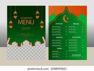  happy Ramadan Menu template design 