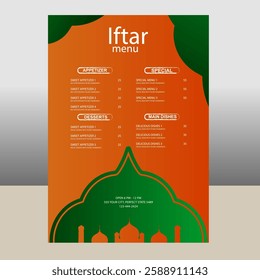  happy Ramadan Menu template design 