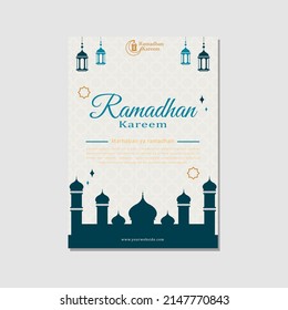 feliz diseño de afiches de ramadán. afiche de temática islámica