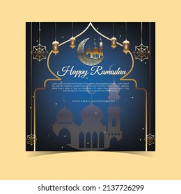 Happy ramadan social banner design