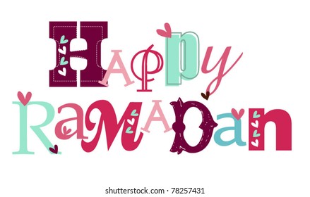 happy ramadan stylized typography