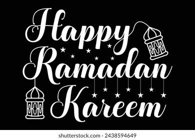 Happy Ramadan Typography Vector, Islamic Calligraphy Happy Ramadan Vector, Happy Ramadan Kareem, Happy Ramadan Mubarak, Islamic Calligraphy, Modern Islamic Typography, Decorative Islamic Design