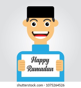 happy ramadan vector illustration