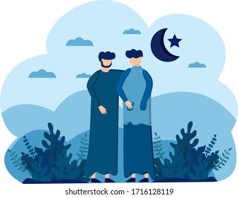 happy ramadhan kareem eid al fitr with boy