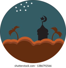 Happy Ramadhan Kareem and Eid Mubarak Vector Greeting