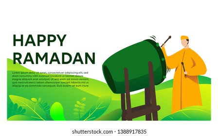 Happy Ramadhan Kareem- Flat Design Vector