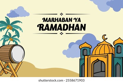 happy ramadhan mubarak poster design