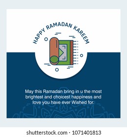 Happy Ramdan typogrpahy with elegent design vector 