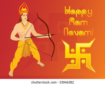 happy ramnavami, abstract swastika vector illustration