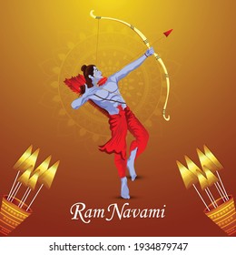 	
Happy ramnavami celebration greeting card with illustration