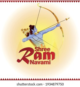 	
Happy ramnavami celebration greeting card with illustration