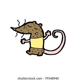 caricatura de rata feliz