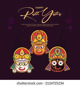 Happy rath yatra banner template.