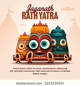Happy Rath Yatra celebration for social media post design 