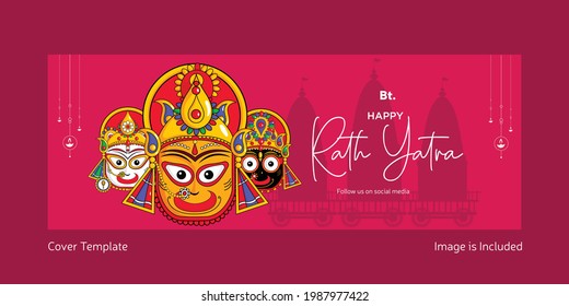 Happy rath yatra cover page template.