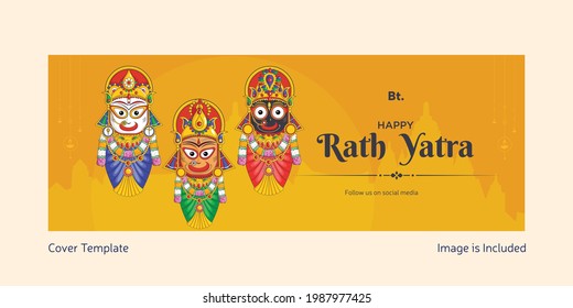 Happy rath yatra cover page template.