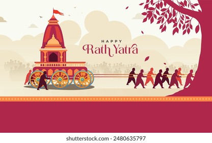 Happy Rath Yatra Festival Background Design Template