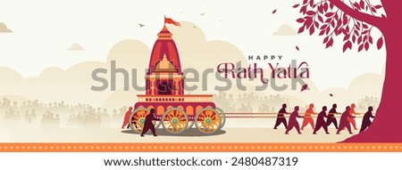 Happy Rath Yatra Festival Banner Design Template