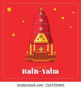 Happy Rath Yatra holiday background celebration for Lord Jagannath.Vector illustration design