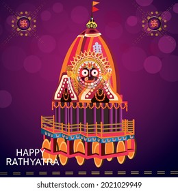 	Happy rath yatra illustration of god jagnnath