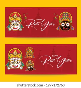 Happy rath yatra indian festival banner design.