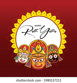 Happy rath yatra Indian festival banner design.