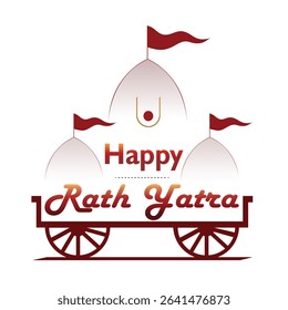 Happy Rath Yatra Logo, Indian Chariot Festival, Hindu Rath Icon, Spiritual Procession Emblem, Odisha Festival Design