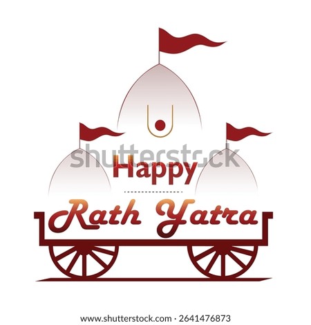 Happy Rath Yatra Logo, Indian Chariot Festival, Hindu Rath Icon, Spiritual Procession Emblem, Odisha Festival Design