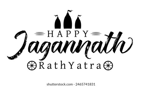 Happy Rath Yatra of lord jagannath hindu festival vector illustration.