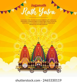 happy rath yatra poster. vector illustration