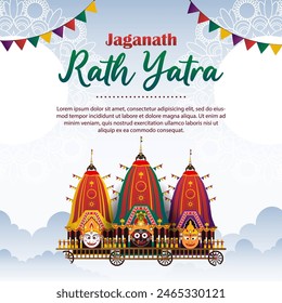 happy rath yatra poster. vector illustration