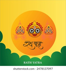 Happy Ratha yatra jagannath design for poster banner vector illustration 