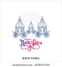 Happy Ratha yatra jagannath design for poster banner vector illustration 