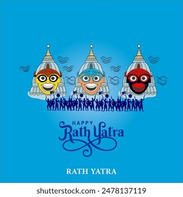 Happy Ratha yatra jagannath design for poster banner vector illustration 