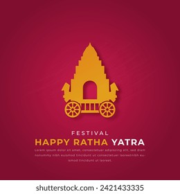 Happy Ratha Yatra Paper cut style Vector Design Illustration for Background, Poster, Banner, Advertising, Greeting Card