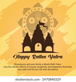 Happy Ratha Yatra Vector Design Illustration for Background, Poster, Banner, Advertising, Greeting Card 