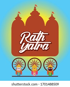 Happy Rathyatra greeting with Lord Jagannath, Balbhadra and Goddess Subhadra