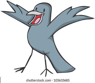 Happy Raven Cartoon