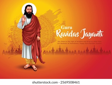 happy Ravidas Jayanti festival greeting card design. abstract vector illustration.