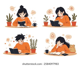 Happy Reading Time illustration design
