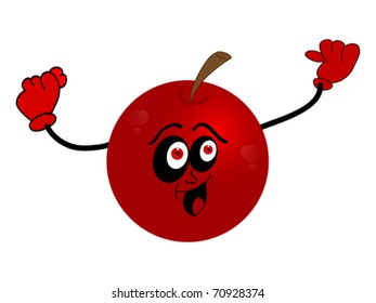 happy red apple