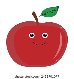 Happy Red Apple Vector Art free download.