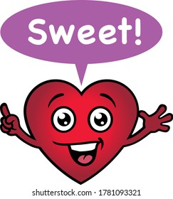 Personaje Feliz Del Corazón Rojo. Ilustración vectorial.