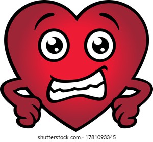 Happy Red Heart Character. Vector Illustration.