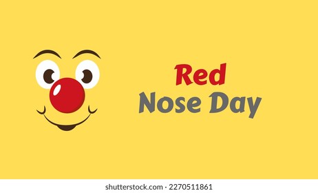 Happy red nose day . Funny cartoon happy smilling clown faces with wink. Carnivals face with clown nose. Campagne for mental, social, physical and children safe.  Comic smile face mask.