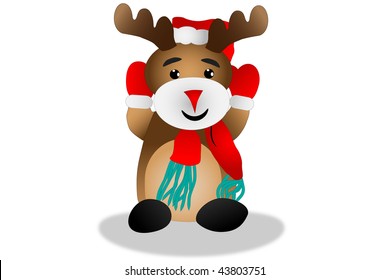 A Happy red nose reindeer