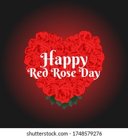 Happy Red Rose Day Vector Illustration