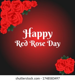 Happy Red Rose Day Vector Illustration