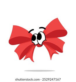 feliz fita vermelha mascote ilustrações design de personagem. ano novo, aniversário de aniversário e conceito de celebração. decorações e temas de evento